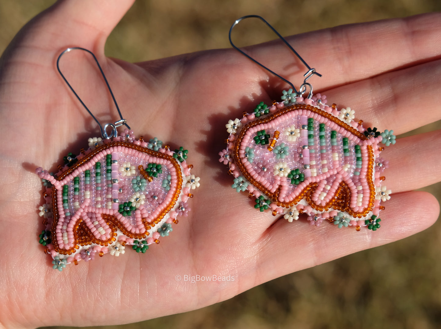 Pink Summer Buffalo Earrings