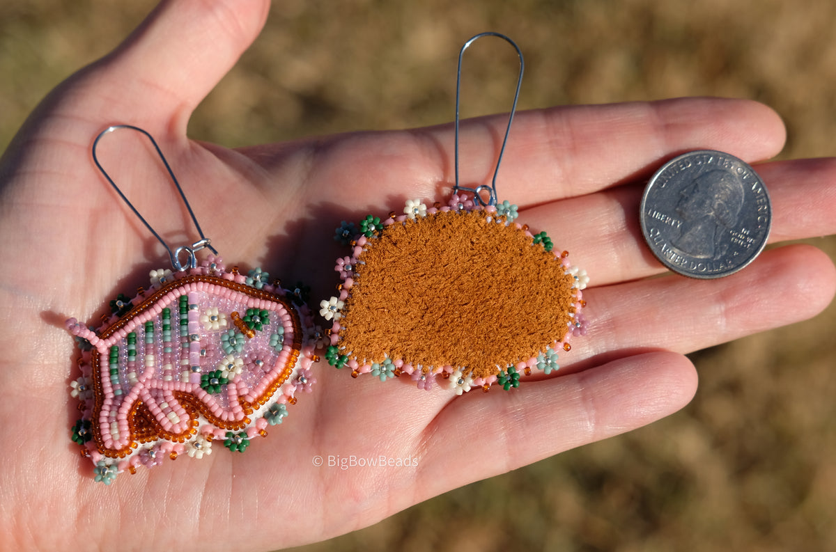 Pink Summer Buffalo Earrings