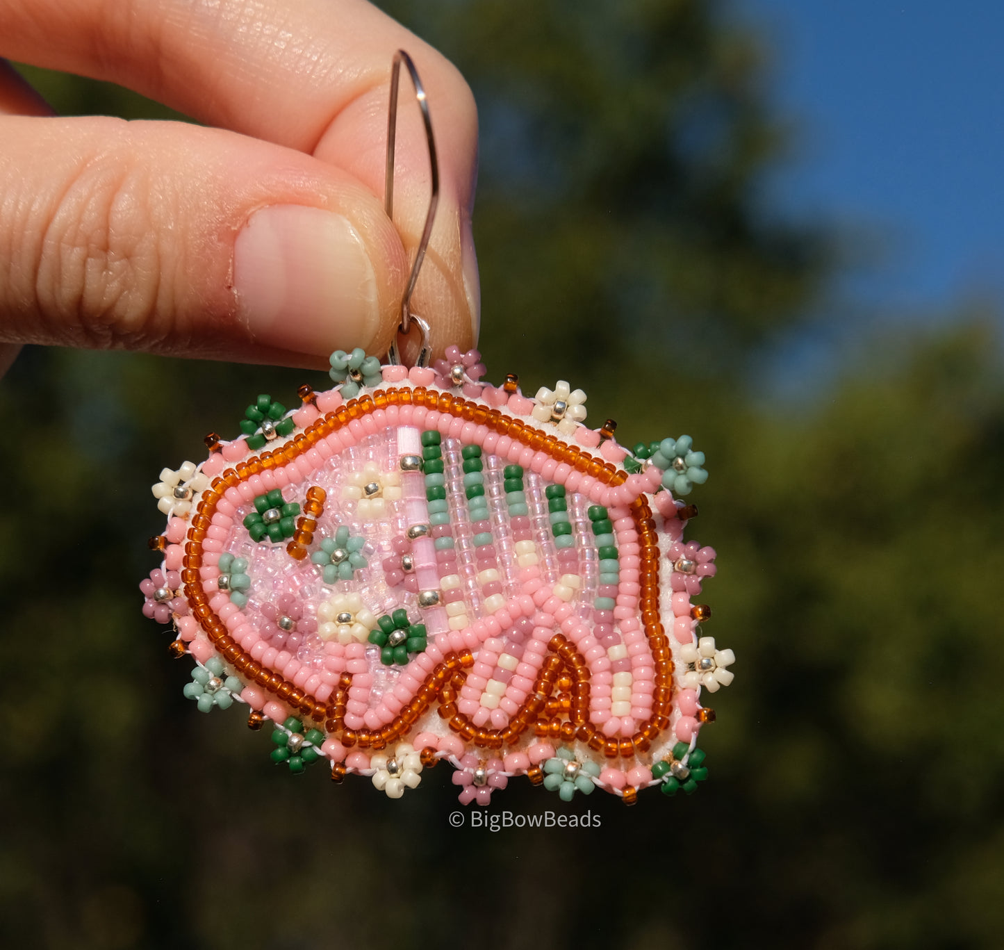 Pink Summer Buffalo Earrings