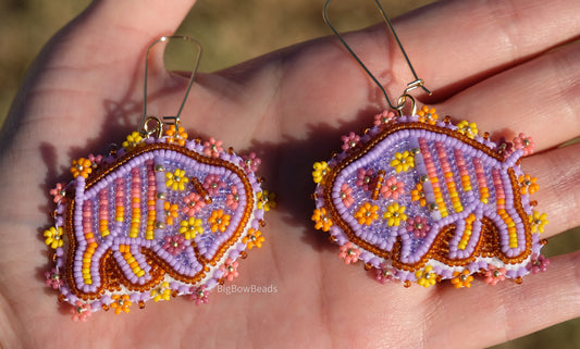 Purple Summer Buffalo Earrings