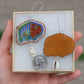 Picasso Orange and Brown Buffalo Earrings
