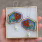 Picasso Orange and Brown Buffalo Earrings