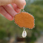 Picasso Orange and Brown Buffalo Earrings