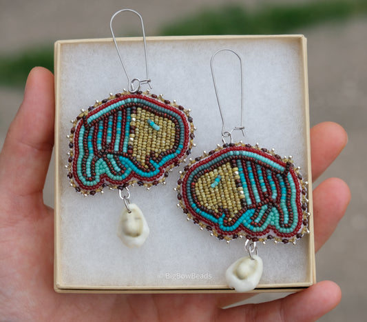 Picasso Yellow and Red Buffalo Earrings