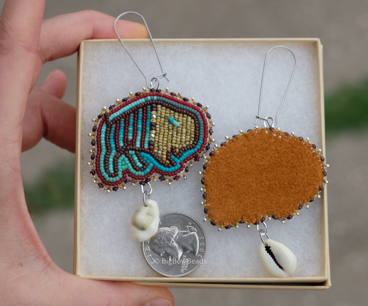 Picasso Yellow and Red Buffalo Earrings