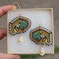 Picasso Turquoise and Black Buffalo Earrings