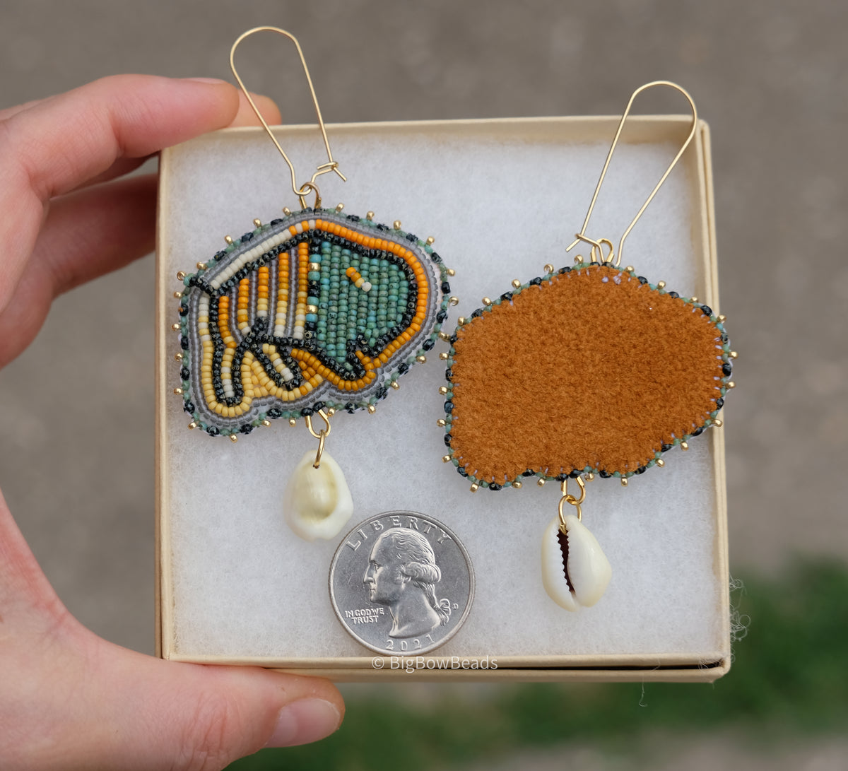 Picasso Turquoise and Black Buffalo Earrings