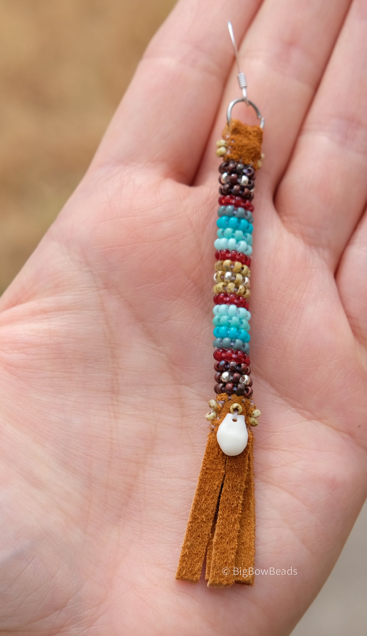 Picasso Yellow and Red Buffalo Tail Earrings
