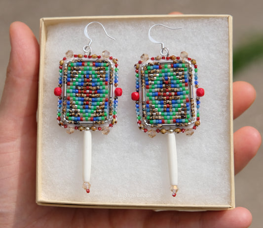 Picasso Brown Geometric Earrings