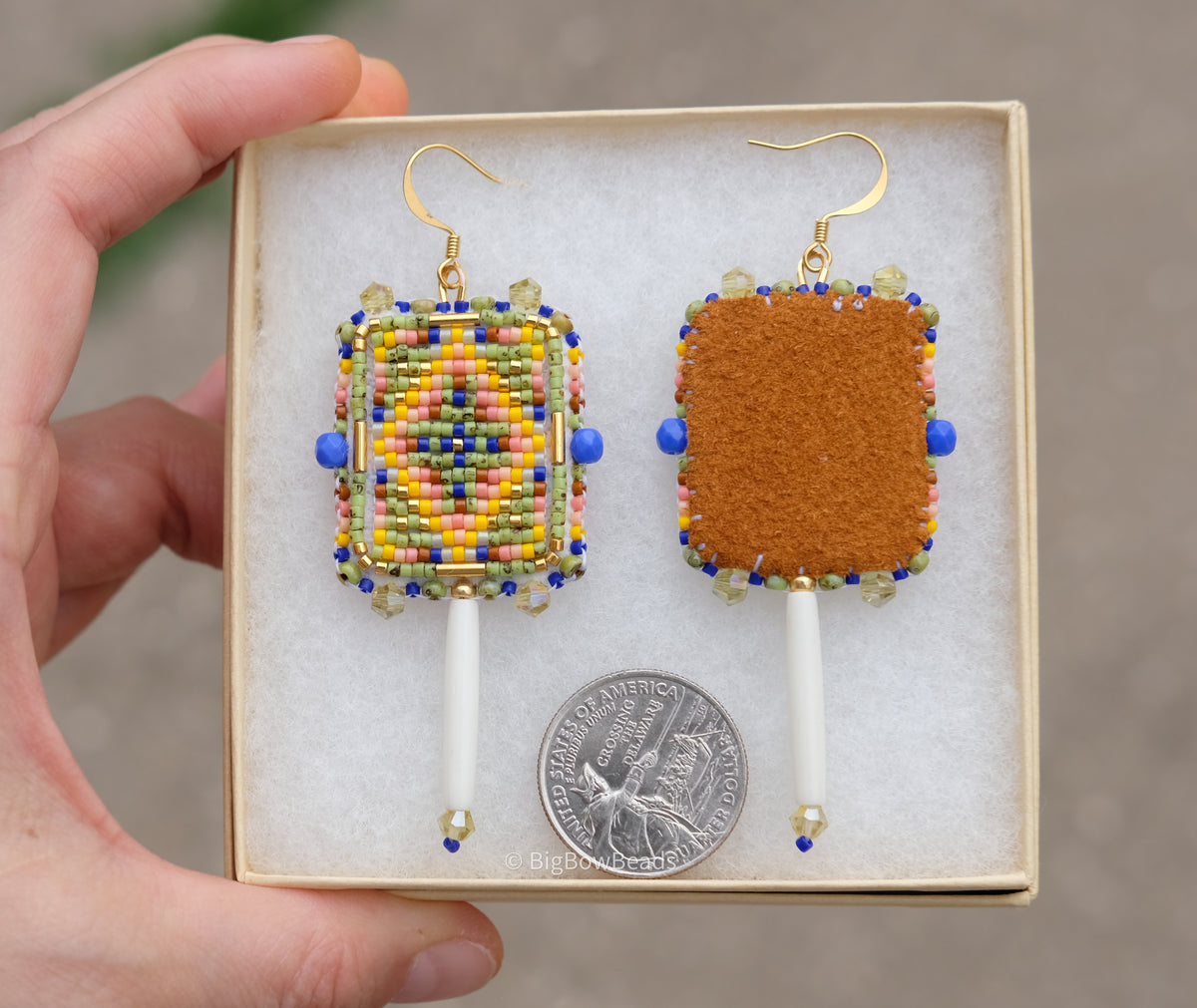 Picasso Green Geometric Earrings