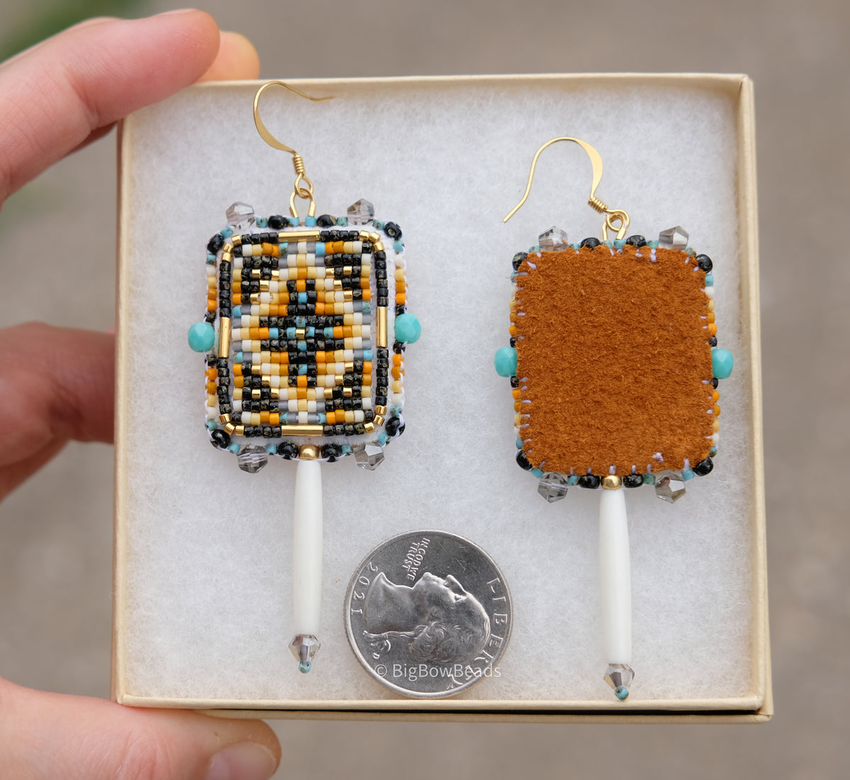 Picasso Turquoise and Black Geometric Earrings
