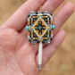 Picasso Turquoise and Black Geometric Earrings