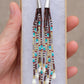 Picasso Yellow and Red Cone Fringe Earrings
