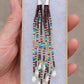 Picasso Yellow and Red Cone Fringe Earrings