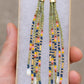 Picasso Blue and Green Cone Fringe Earrings