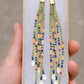 Picasso Blue and Green Cone Fringe Earrings