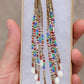 Picasso Orange and Brown Cone Fringe Earrings