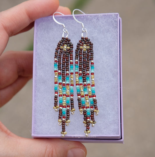 Picasso Yellow and Red Mini Fringe Earrings