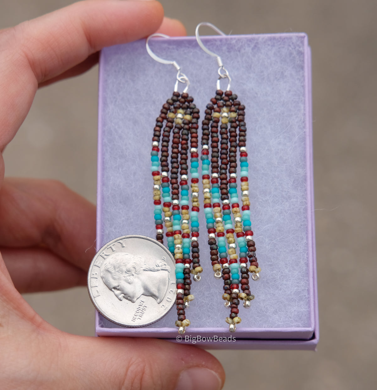 Picasso Yellow and Red Mini Fringe Earrings