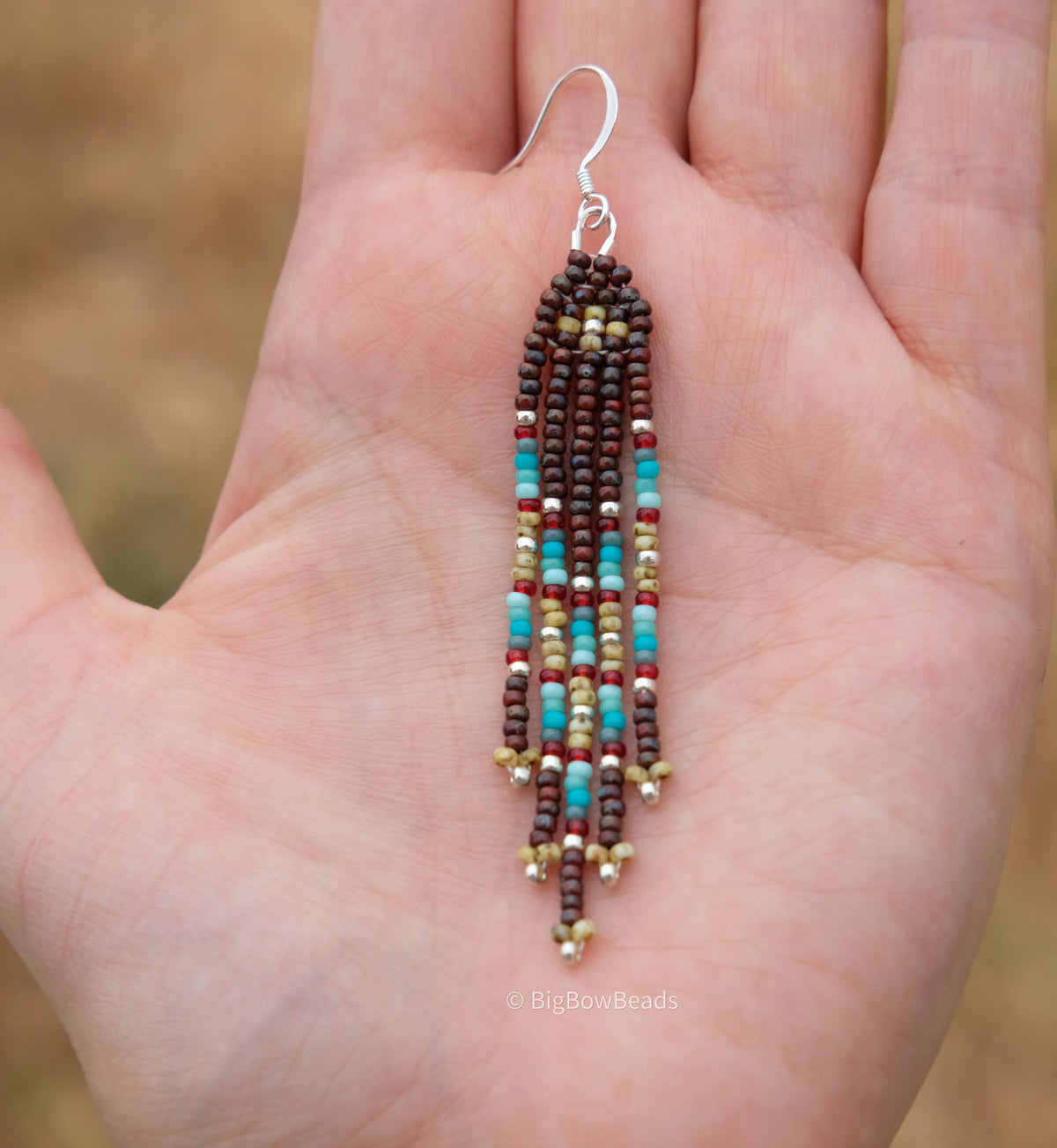 Picasso Yellow and Red Mini Fringe Earrings