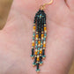 Picasso Turquoise and Black Mini Fringe Earrings