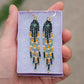 Picasso Turquoise and Black Mini Fringe Earrings