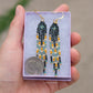 Picasso Turquoise and Black Mini Fringe Earrings