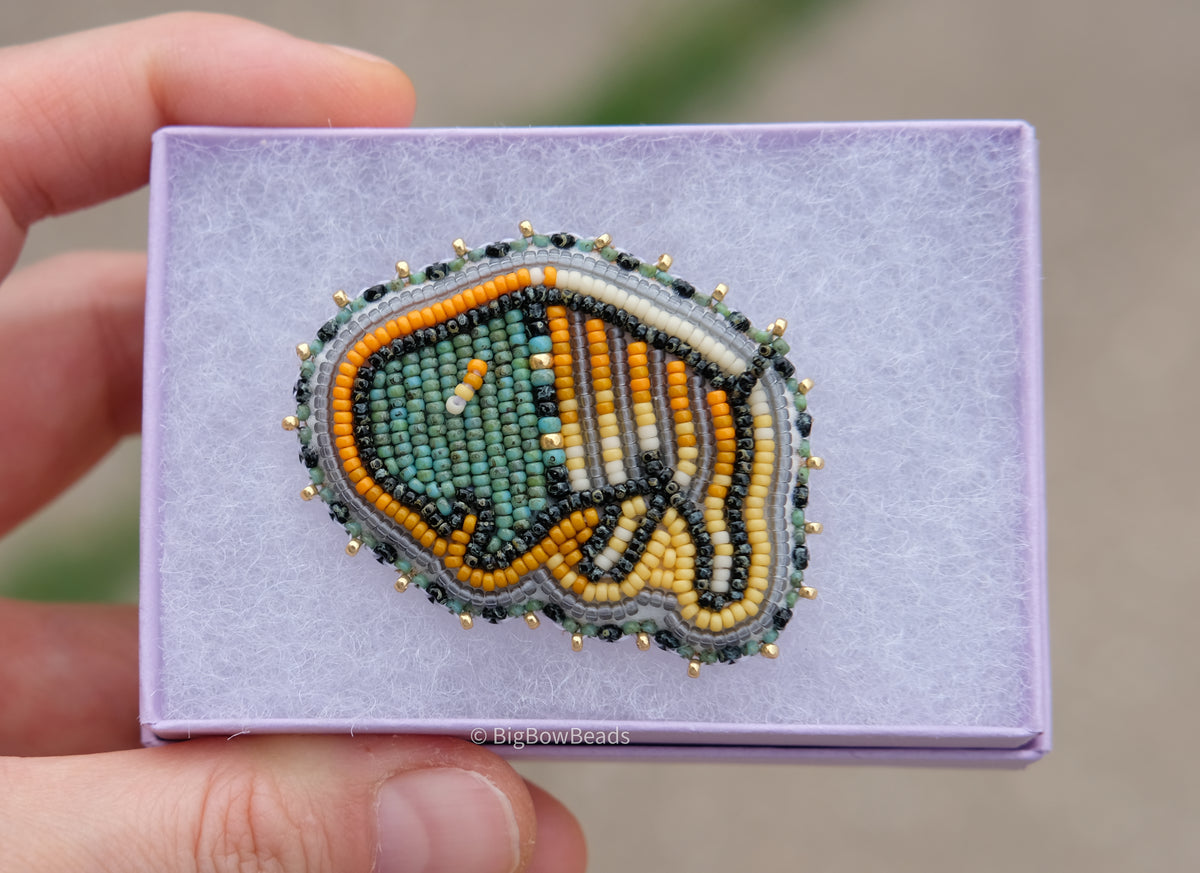 Picasso Turquoise and Black Buffalo Pin