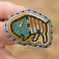 Picasso Turquoise and Black Buffalo Pin