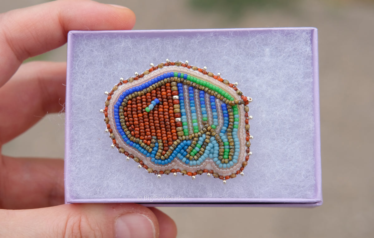 Picasso Orange and Brown Buffalo Pin