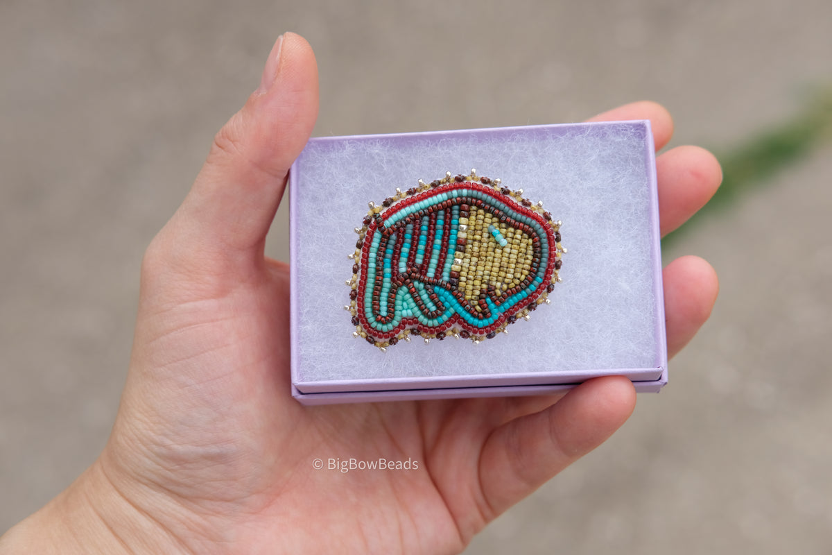 Picasso Yellow and Red Buffalo Pin
