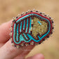Picasso Yellow and Red Buffalo Pin