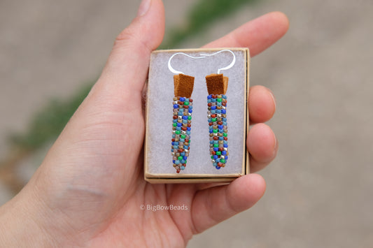Picasso Orange and Brown Corn Earrings