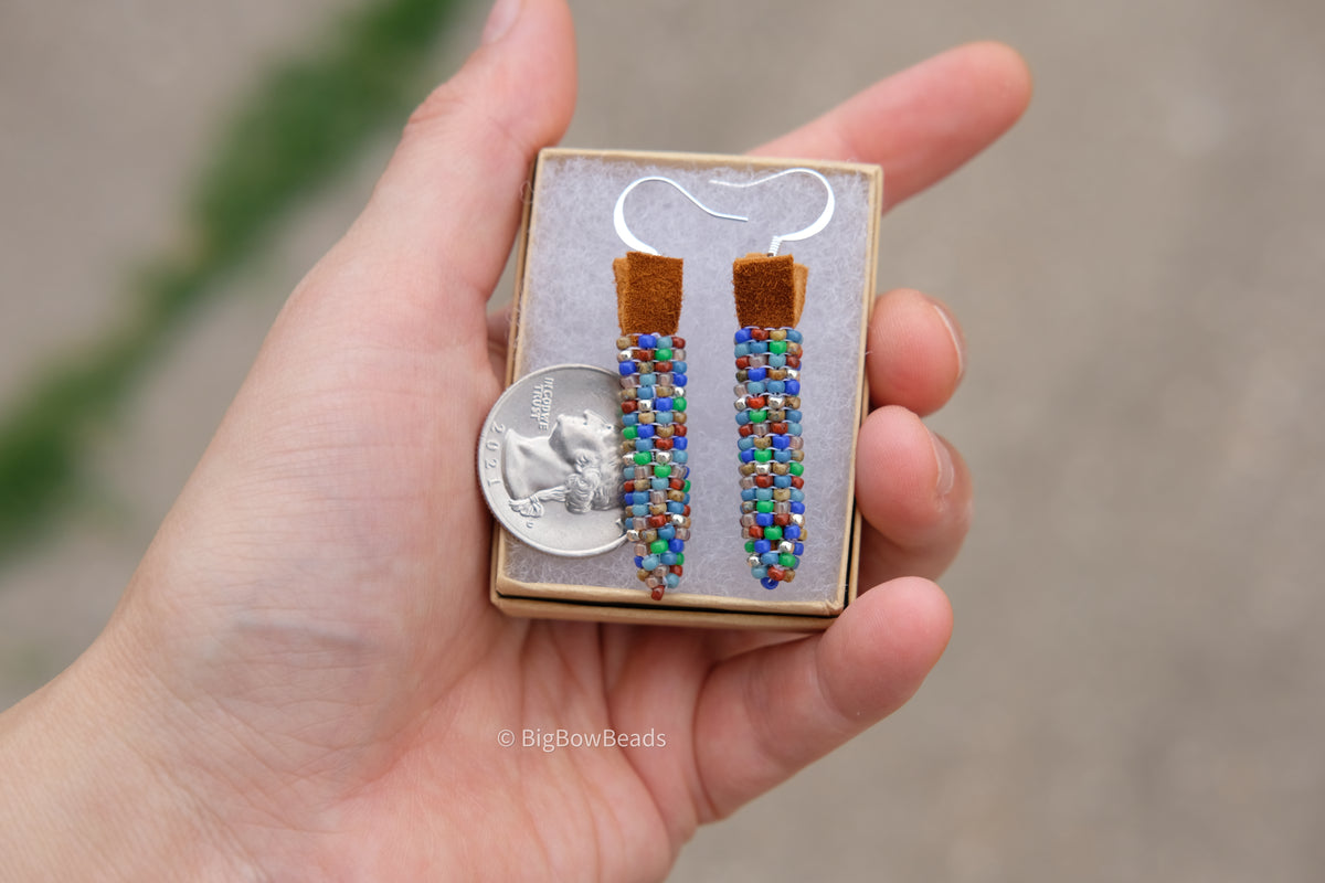 Picasso Orange and Brown Corn Earrings