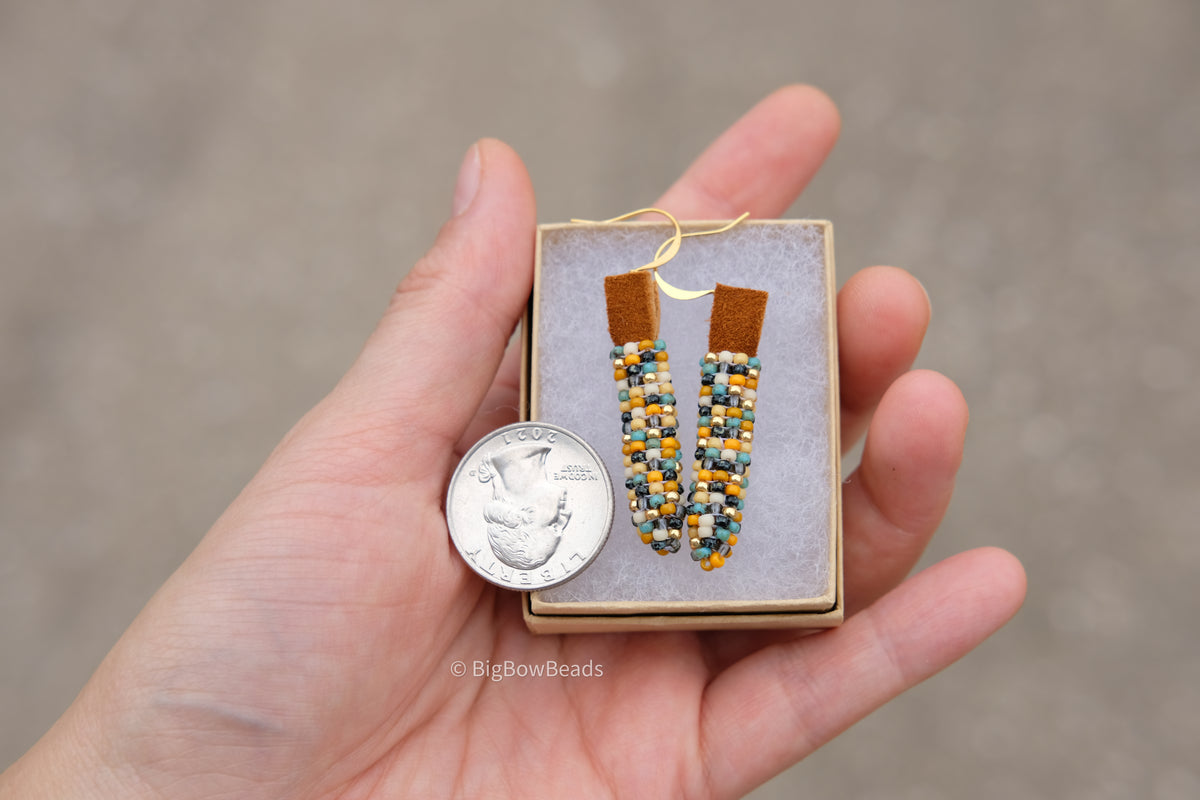 Picasso Turquoise and Black Corn Earrings