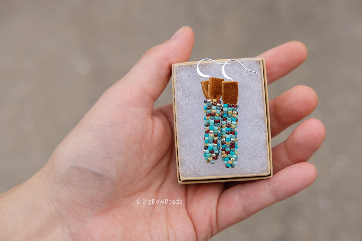 Picasso Yellow and Red Corn Earrings