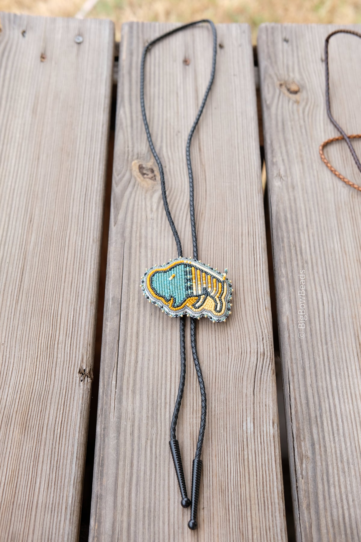 Picasso Turquoise and Black Buffalo Bolo