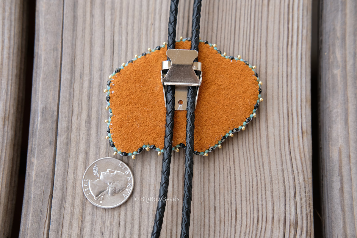 Picasso Turquoise and Black Buffalo Bolo