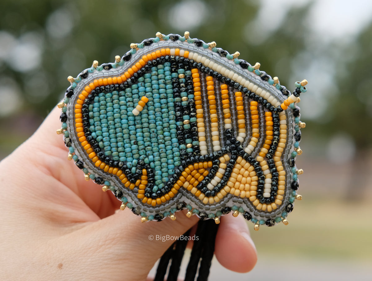 Picasso Turquoise and Black Buffalo Bolo