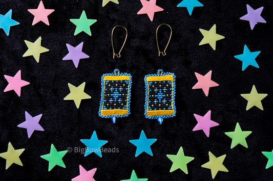 Blue Woven Stars Earrings