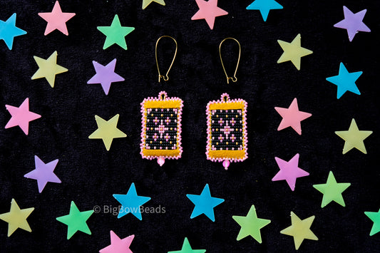 Pink Woven Stars Earrings