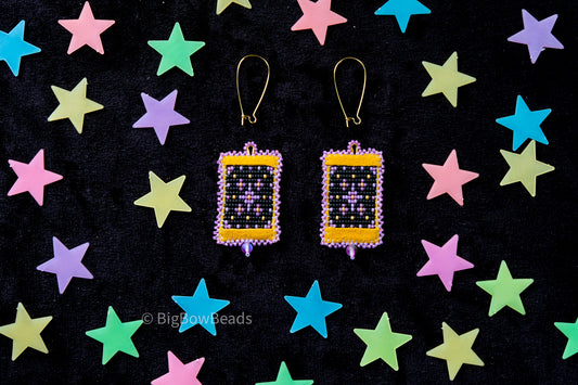 Purple Woven Stars Earrings