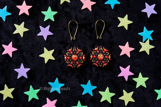 Red Galaxy Earrings