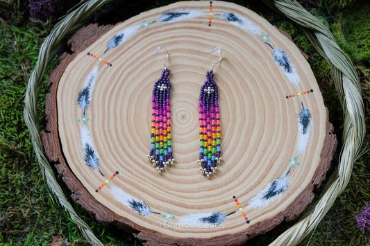 Purple Moody Neon Mini Fringe earrings