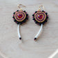 Black Dentalium Heart Earrings