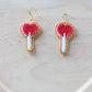 Red Lollipop Candy Heart Earrings