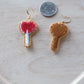 Red Lollipop Candy Heart Earrings