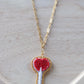 Red Lollipop Candy Heart Necklace