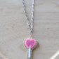 Pink Lollipop Heart Candy Necklace