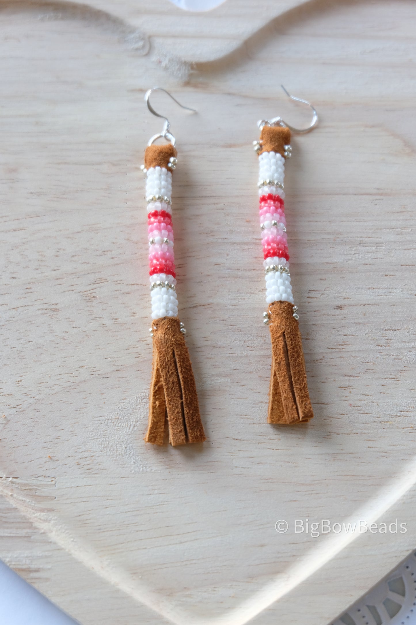 White Buffalo Tail Earrings